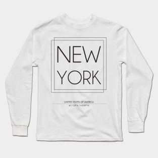 New York City Minimal Typography 2 Long Sleeve T-Shirt